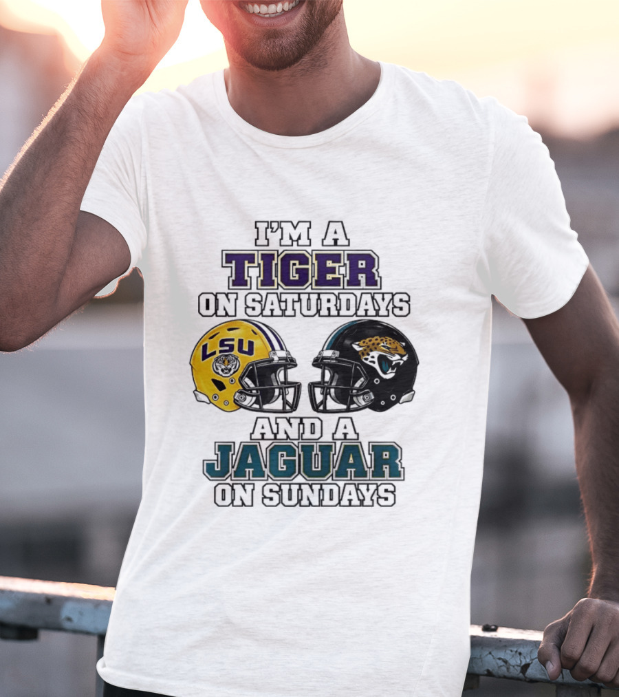 LSU Tigers Saturday Spirit Jacksonville Jaguars Sunday Fandom T-Shirt