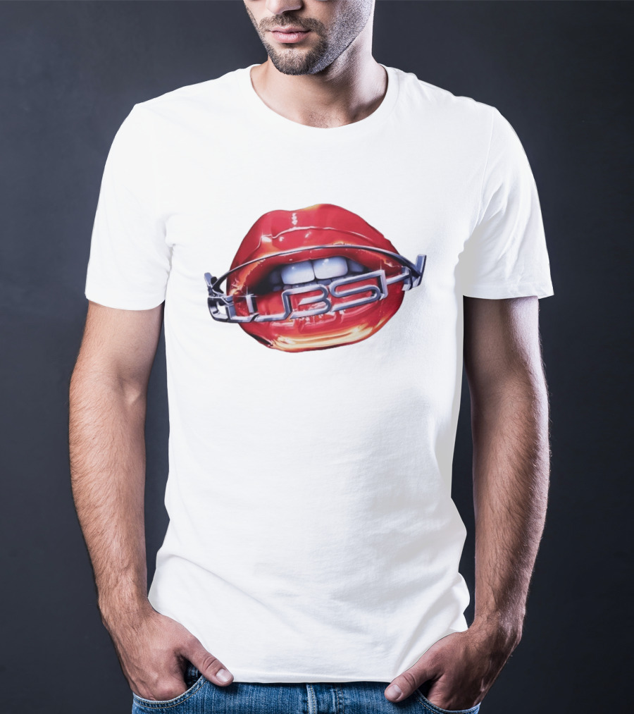 Chicago Cubs Lips Y2K MLB Baseball Chrome Letters T-Shirt