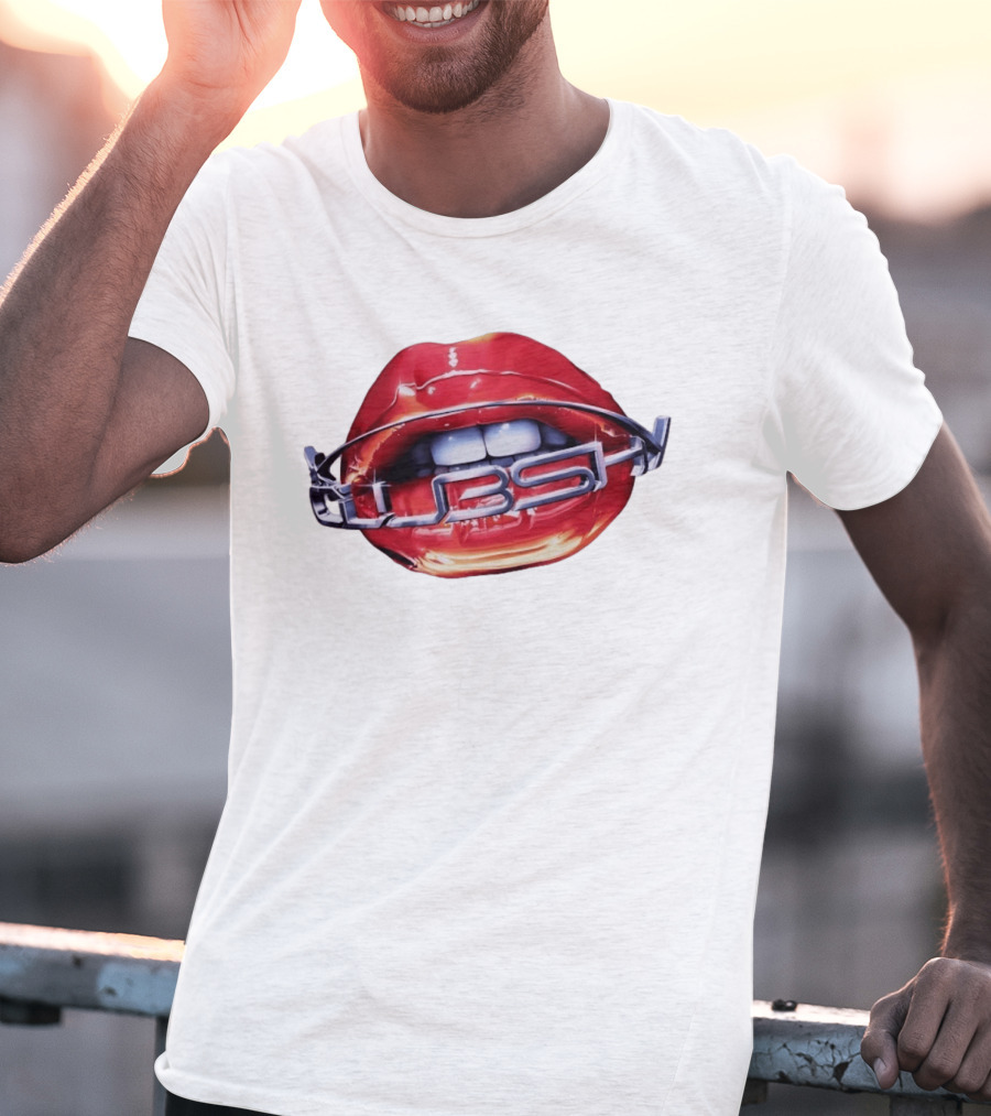 Chicago Cubs Lips Y2K MLB Baseball Chrome Letters T-Shirt