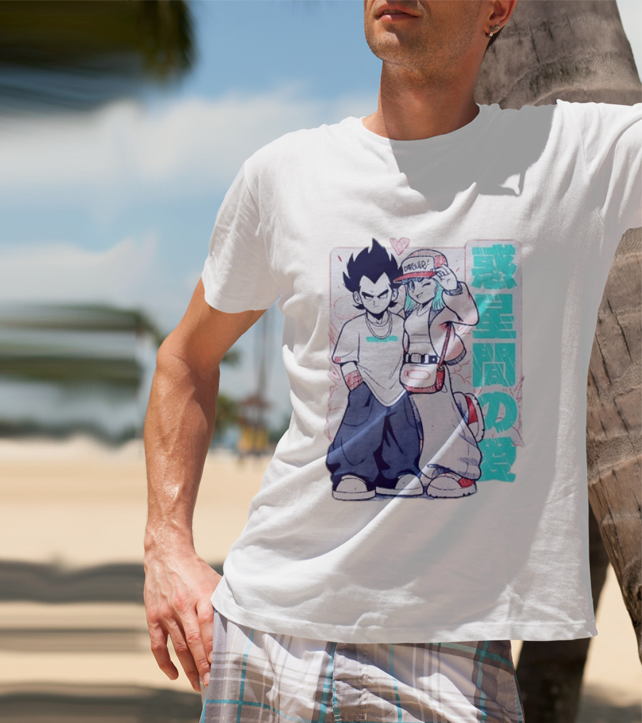 Vegeta Bulma Capsule Corp Love Dragon Ball Z Kanji T-Shirt