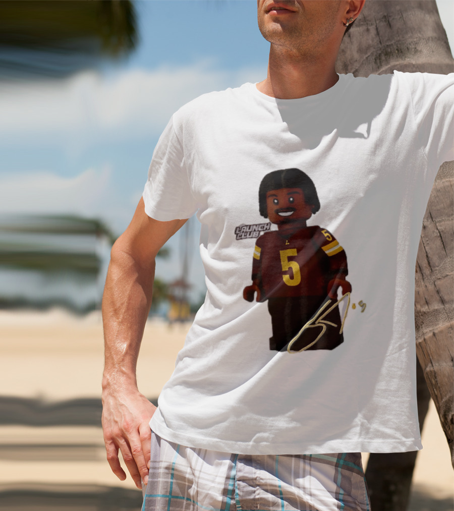 Washington Commanders Quarterback Jayden Daniels Launch Club Number 5 T-Shirt