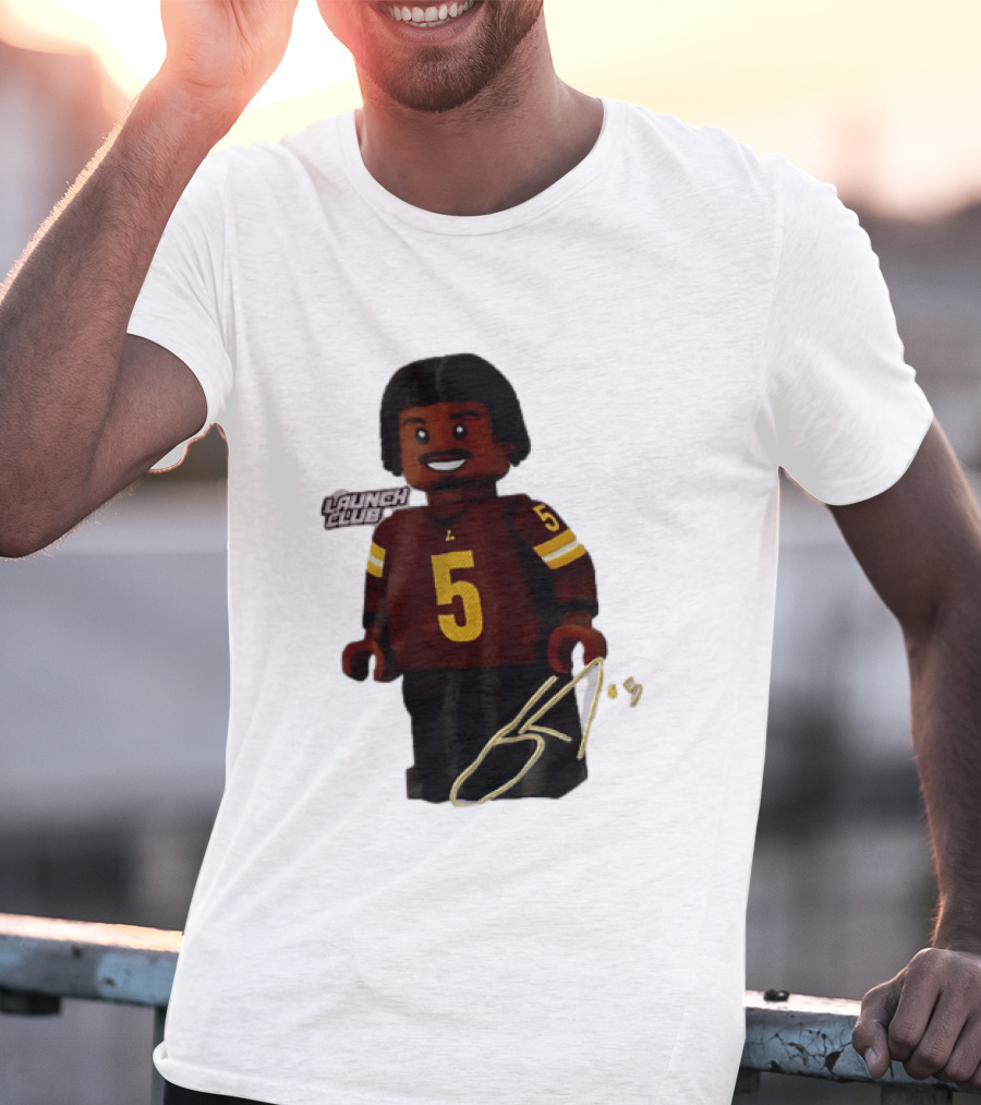 Washington Commanders Quarterback Jayden Daniels Launch Club Number 5 T-Shirt