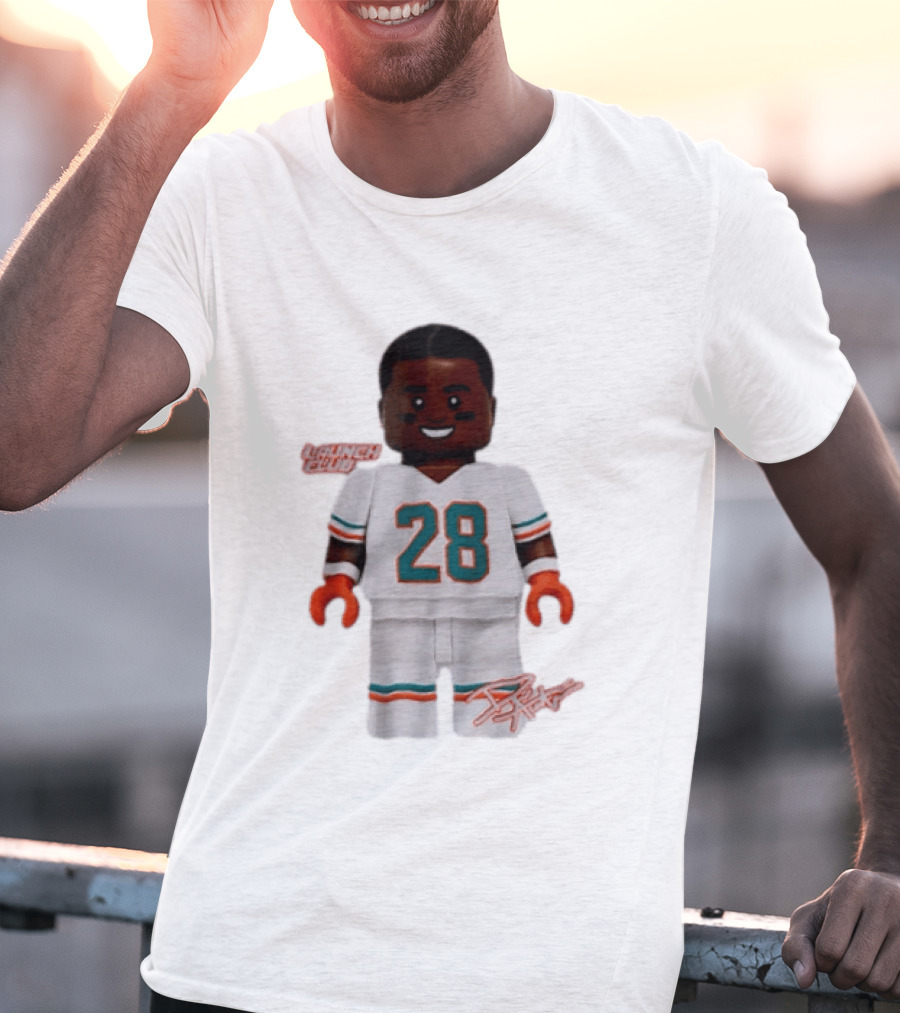 Miami Dolphins De'Von Achane 28 Launch Code Lego T-Shirt