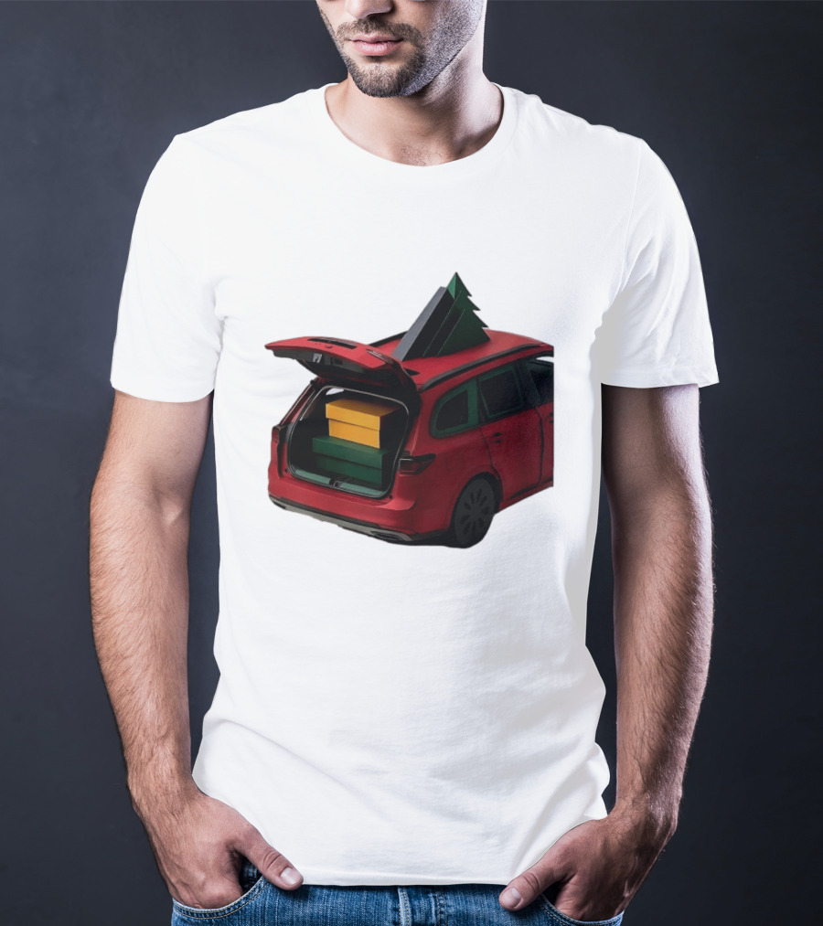 Most Likely To Pack The Car Festive Holiday Travel Scene With Christmas Tree And Gifts T-Shirt