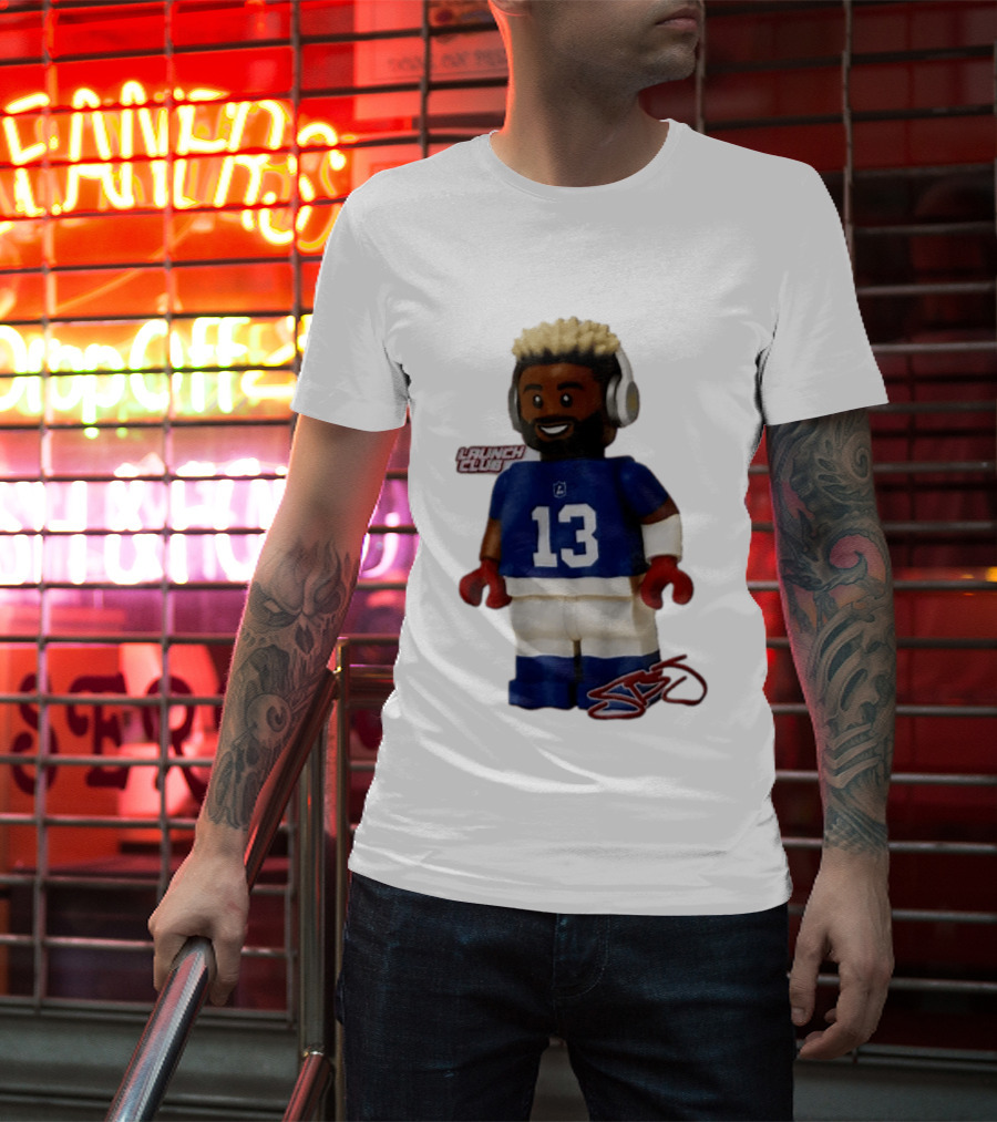 New York Giants Odell Beckham Jr. 13 Lego Figure Launch Club T-Shirt