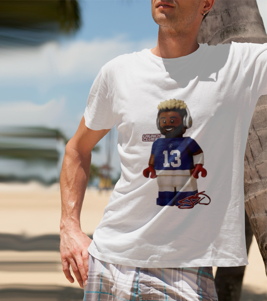 New York Giants Odell Beckham Jr. 13 Lego Figure Launch Club T-Shirt