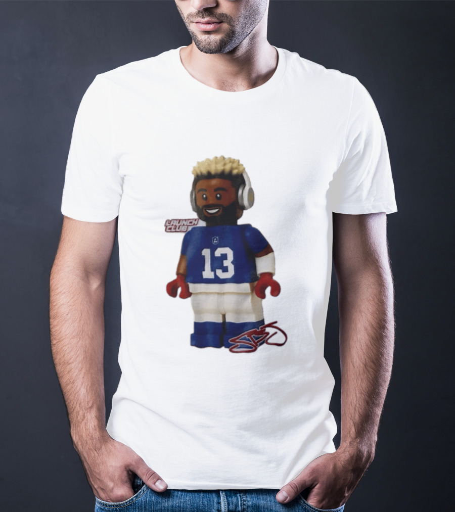 New York Giants Odell Beckham Jr. 13 Lego Figure Launch Club T-Shirt