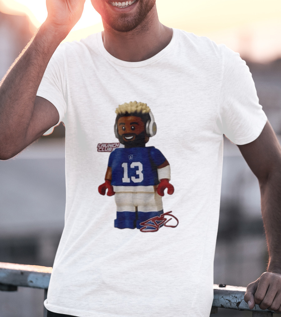 New York Giants Odell Beckham Jr. 13 Lego Figure Launch Club T-Shirt