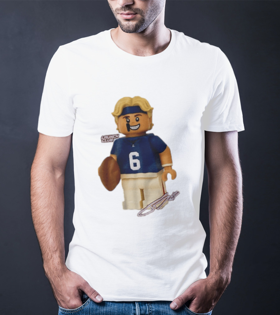 New York Giants Quarterback Jaxson Dart Lego Launch Club 6 Football Cartoon T-Shirt