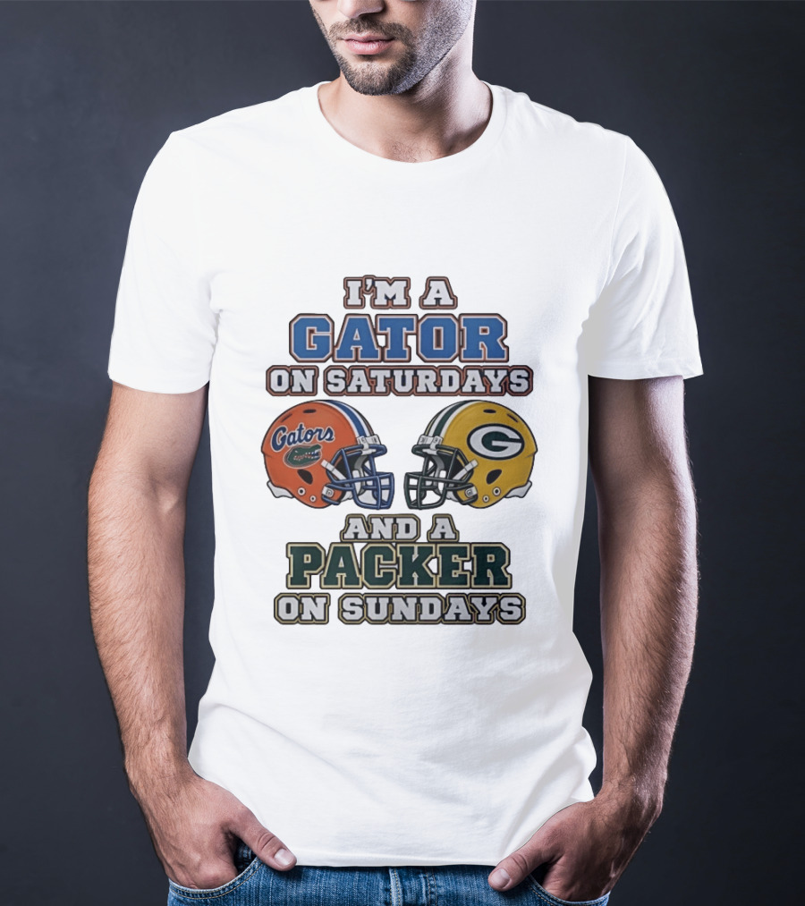 I'm A Gator On Saturdays And A Packer On Sundays Football Fan Gear T-Shirt