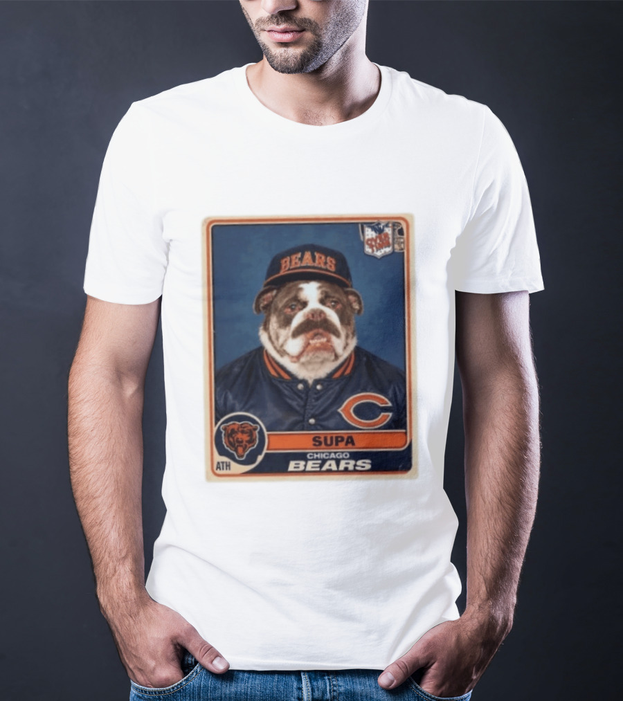 Supa Chicago Bears Football Trading Card Bulldog ATH T-Shirt