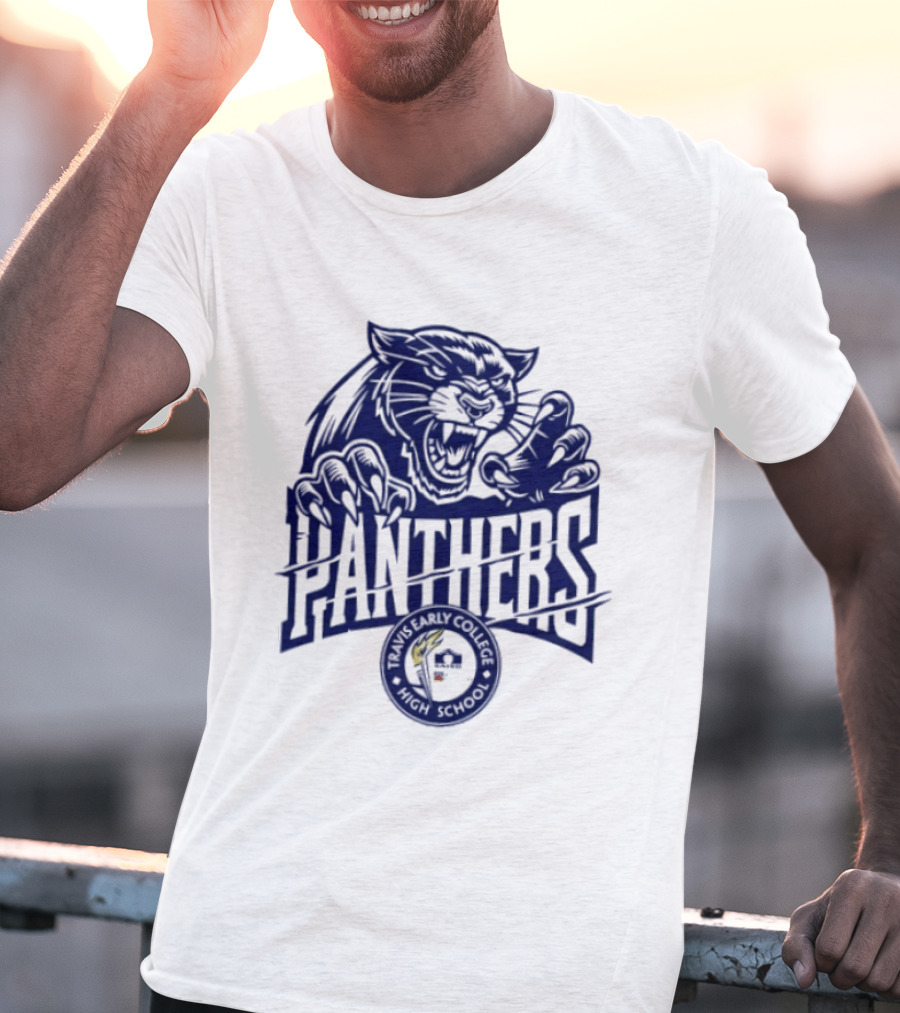 Travis Early College High School Panthers Roaring Panther Paw Claw T-Shirt