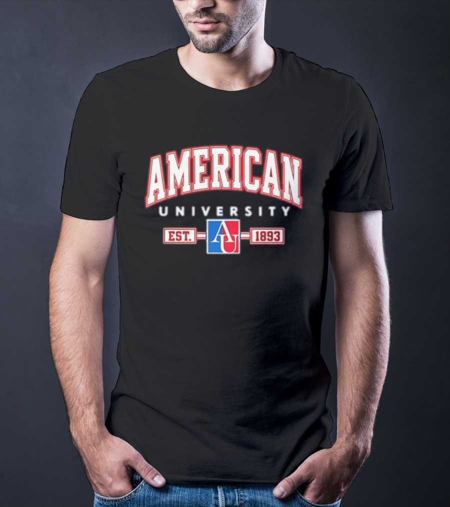 American University AU Est 1893 Logo Red White T-Shirt