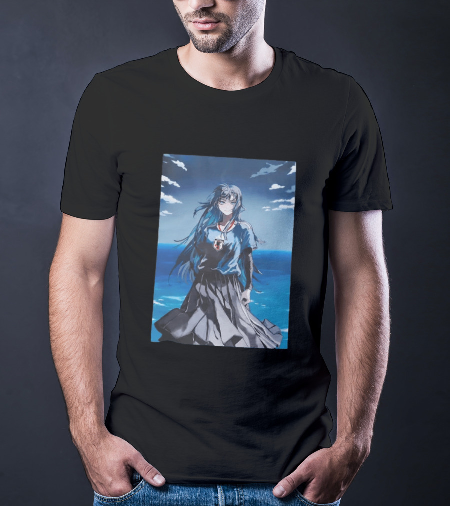 Anime Girl Japan National Football Team JFA Samurai Ocean Scene T-Shirt