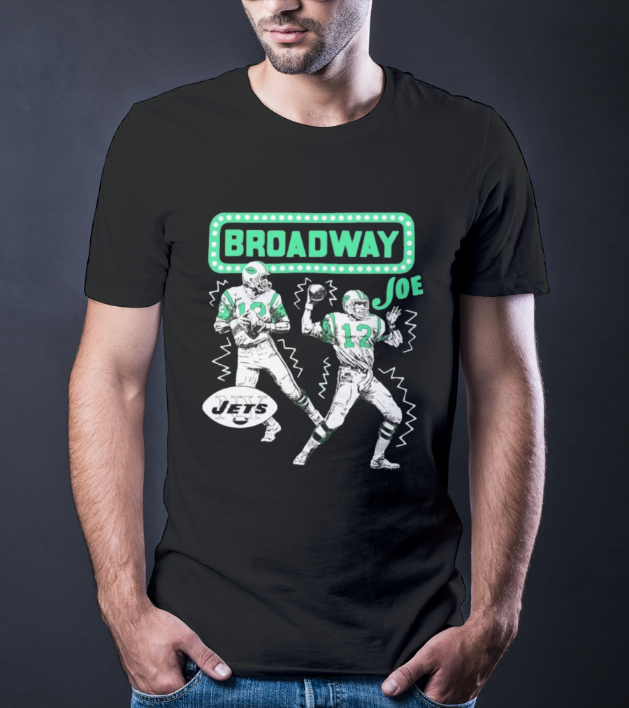 Broadway Joe Namath Jets 12 Legend Retro Football T-Shirt