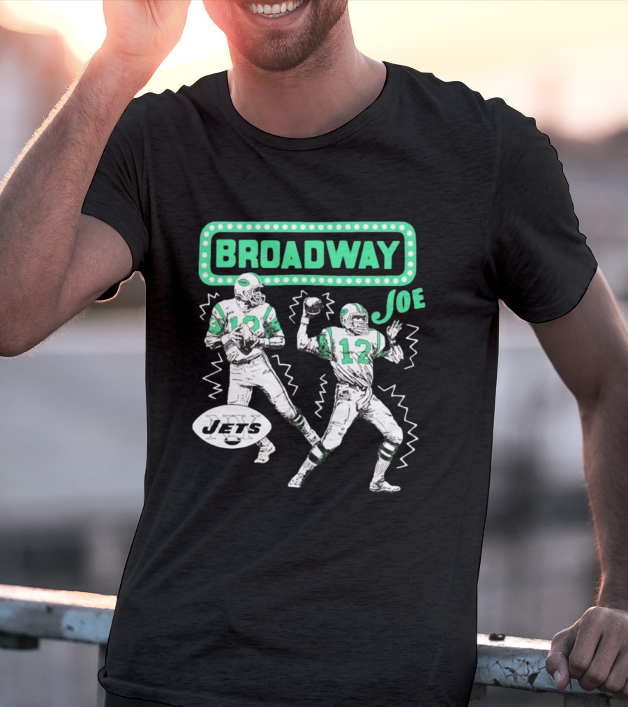 Broadway Joe Namath Jets 12 Legend Retro Football T-Shirt