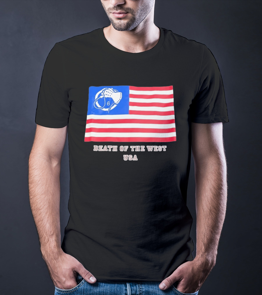 Death Of The West USA Flag Hockey Mask And Crossbones 6 T-Shirt