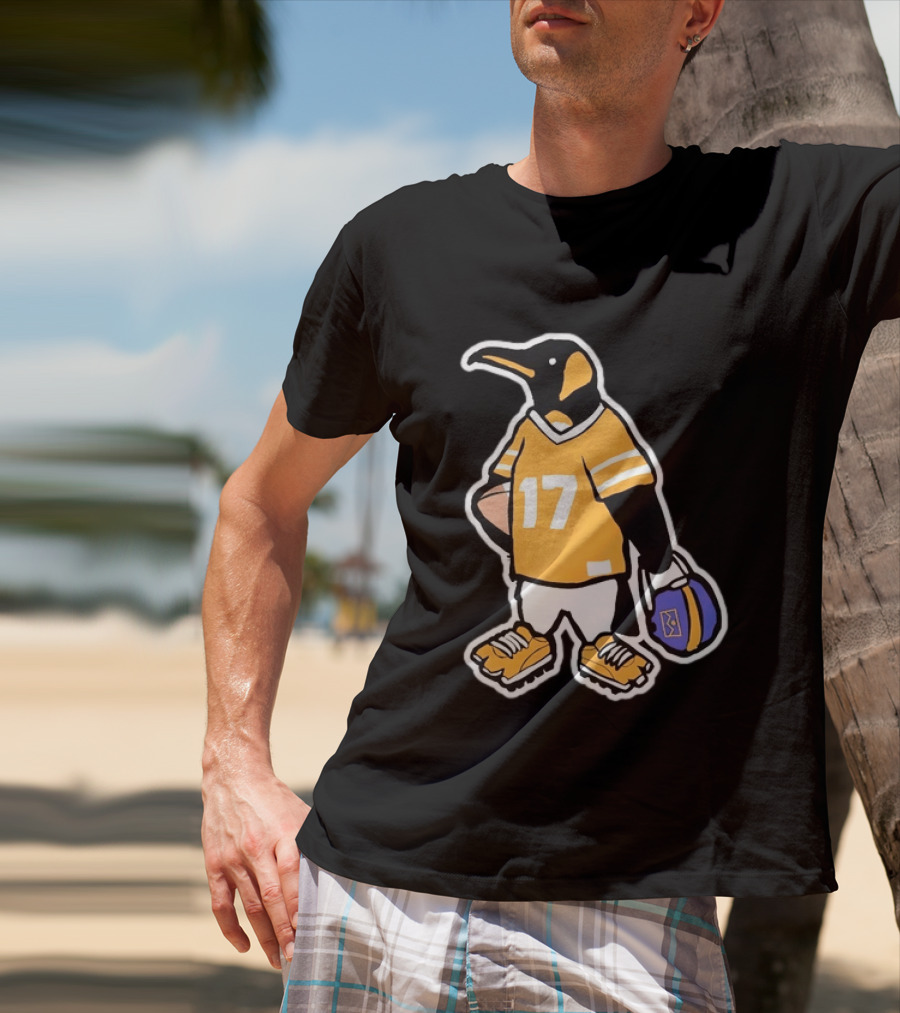 DNVR Number 17 Penguin In Denver Football Gear T-Shirt