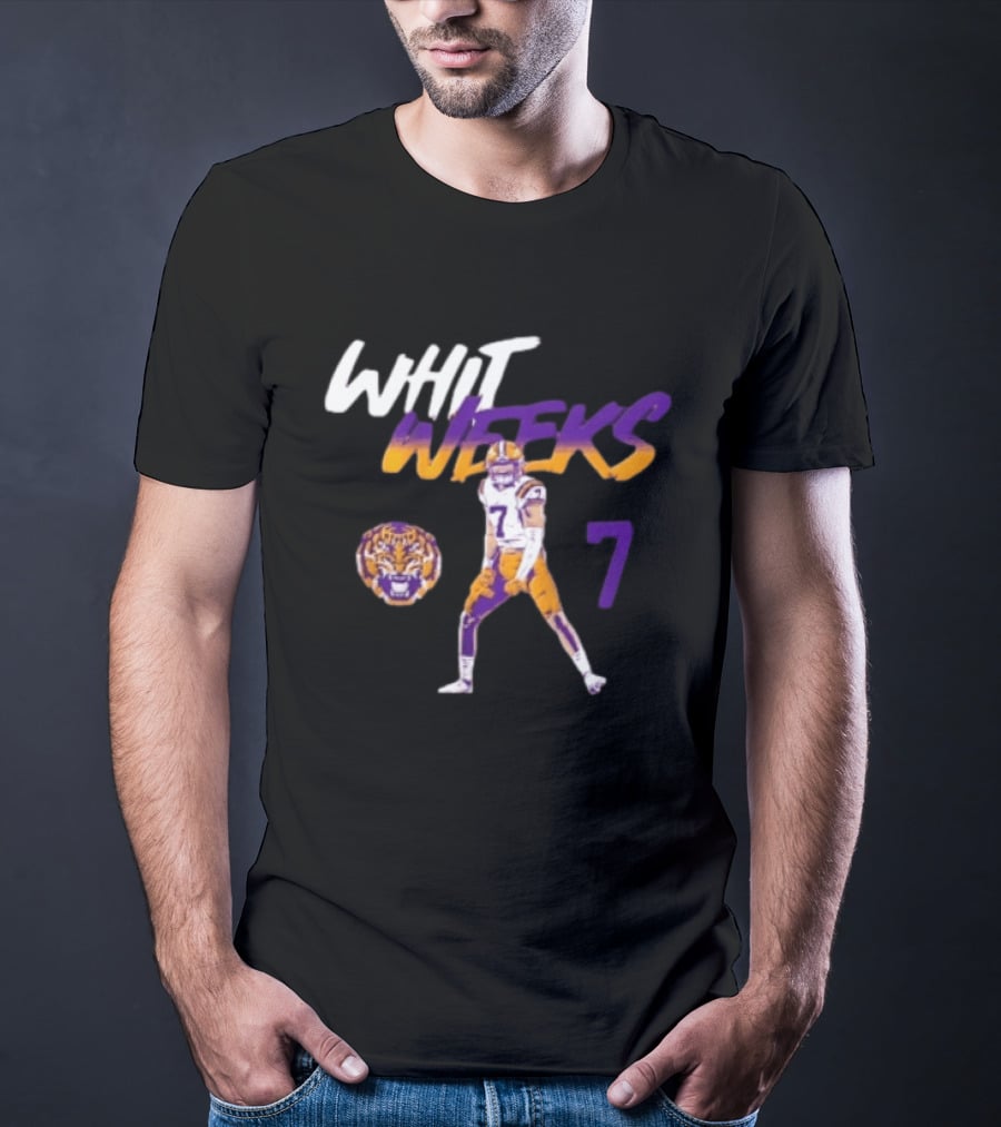 LSU Tigers Football Whit Weeks 7 Player Pose Tiger T-Shirt