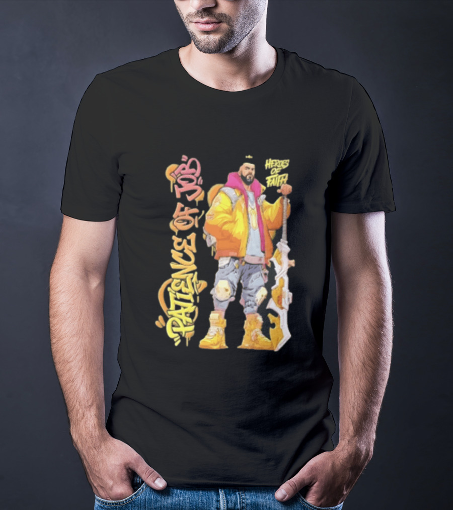 Patience Of Job Heroes Of Faith Bearded Man Sword Cartoon T-Shirt