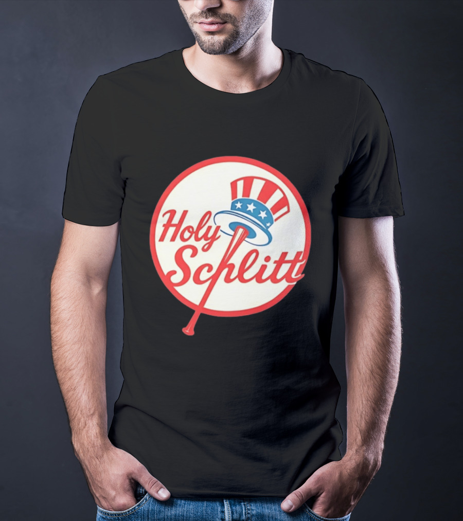 Holy Schlitt Uncle Sam Hat Patriotic Baseball T-Shirt
