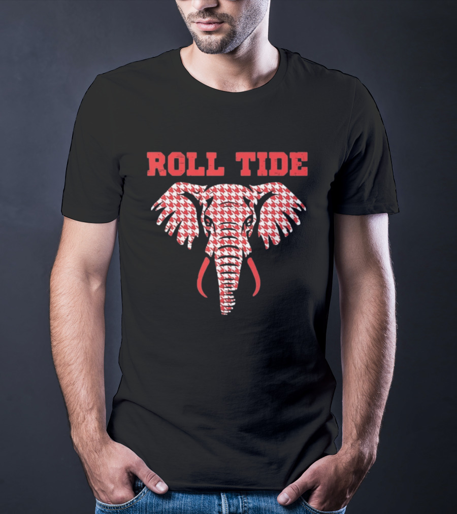 Alabama Crimson Tide Roll Tide Houndstooth Elephant T-Shirt