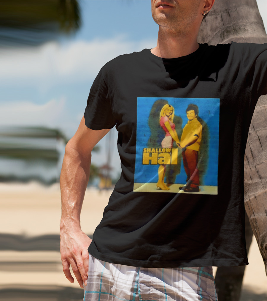 Shallow Hal Jack Black Gwyneth Paltrow Movie Blue Brick Wall T-Shirt