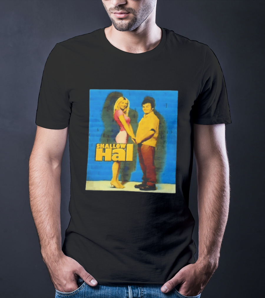 Shallow Hal Jack Black Gwyneth Paltrow Movie Blue Brick Wall T-Shirt