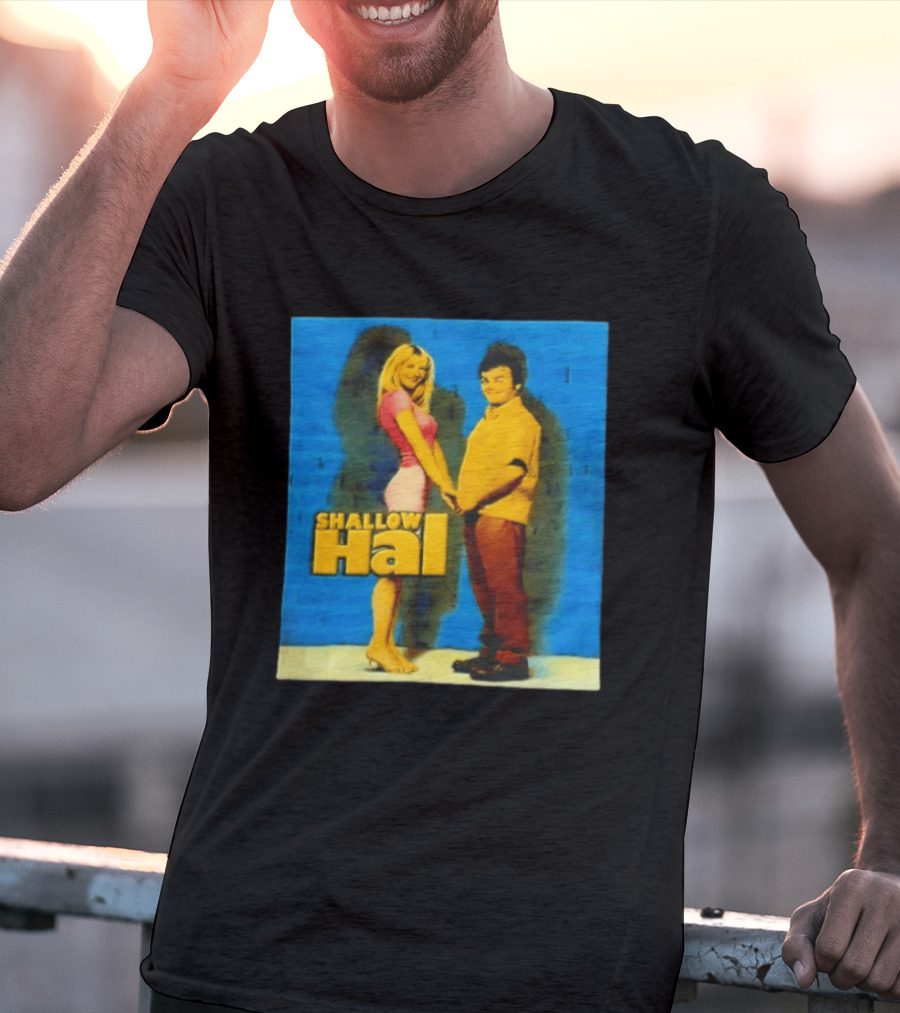 Shallow Hal Jack Black Gwyneth Paltrow Movie Blue Brick Wall T-Shirt
