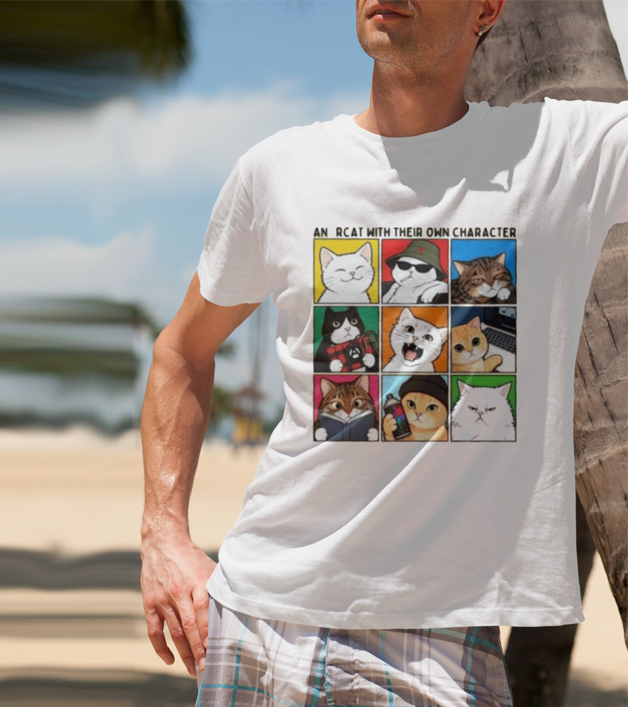 AN RCAT WITH THEIR OWN CHARACTER Cat Collage T-Shirt