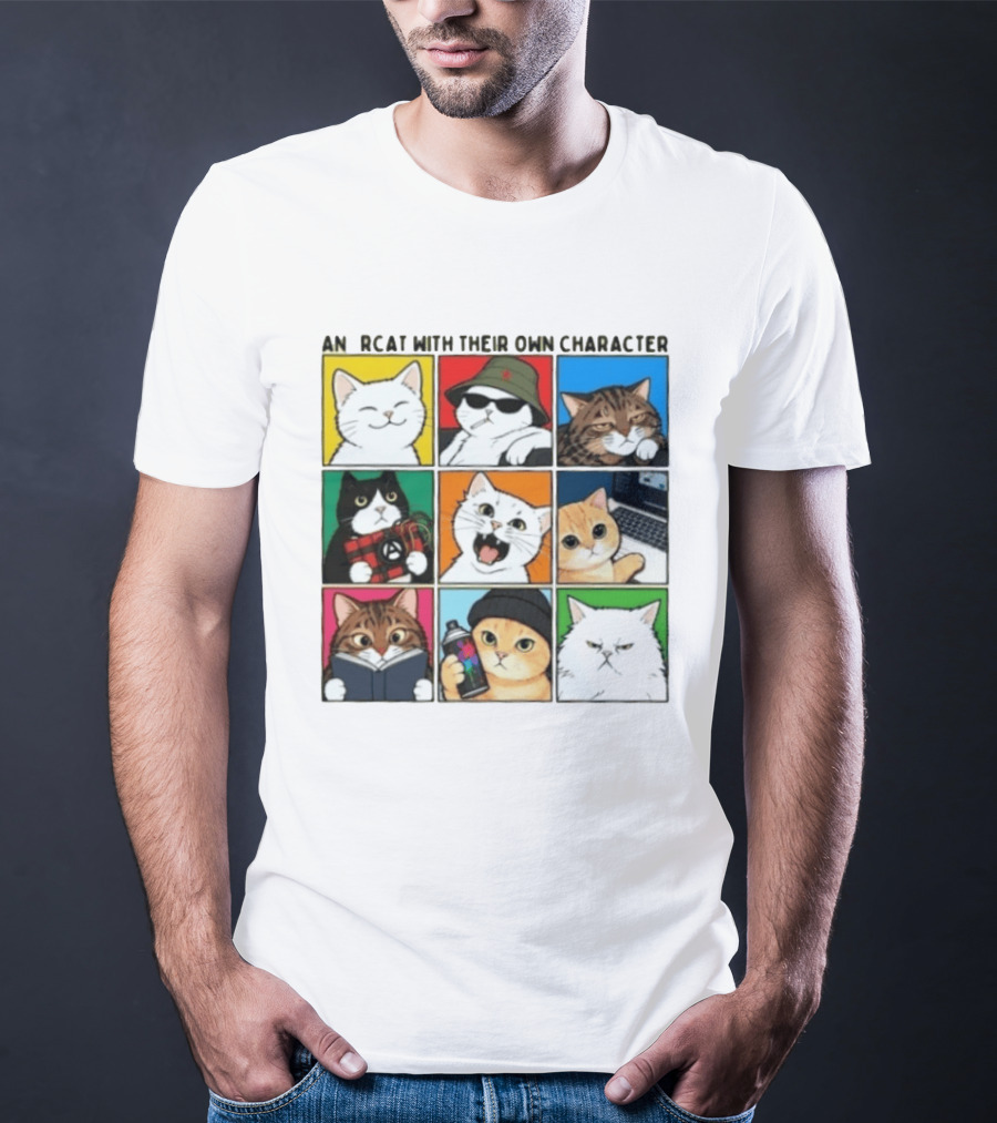 AN RCAT WITH THEIR OWN CHARACTER Cat Collage T-Shirt