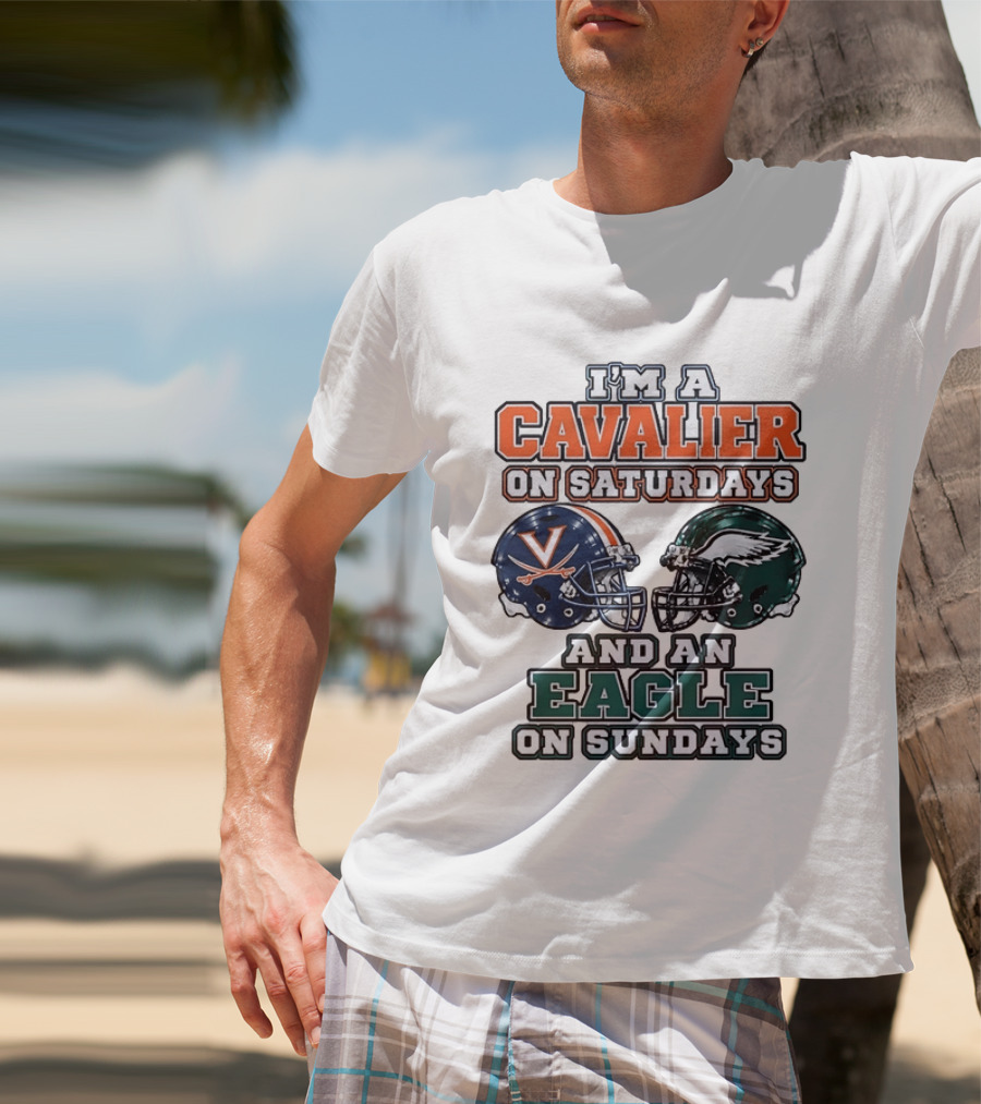 I'm A Cavalier On Saturdays And An Eagle On Sundays Helmet Rivalry T-Shirt