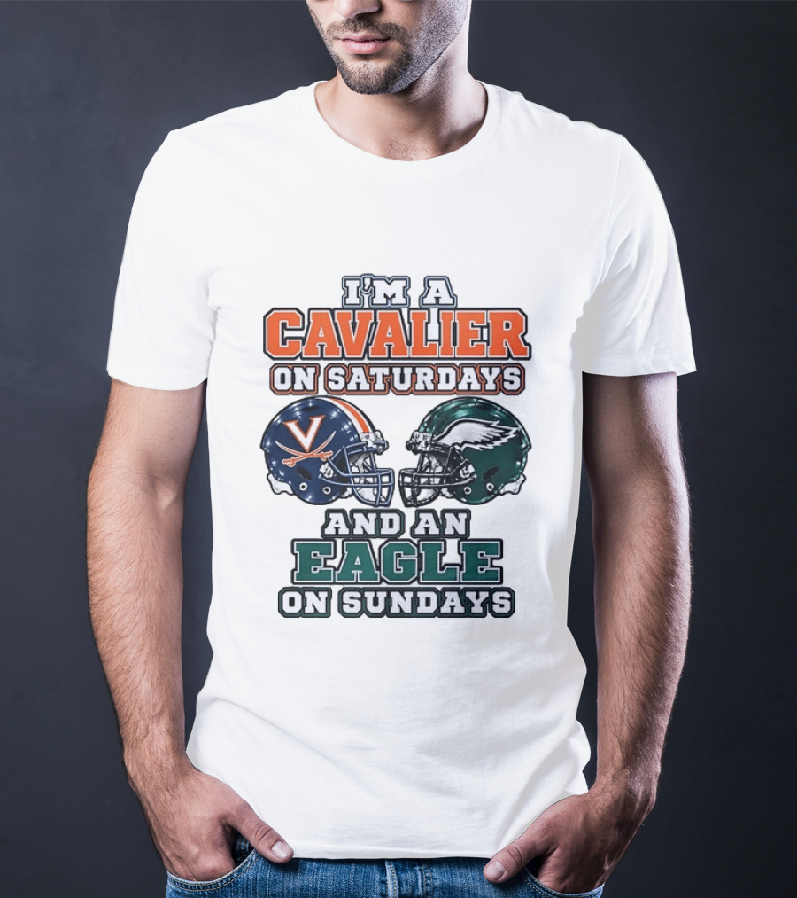 I'm A Cavalier On Saturdays And An Eagle On Sundays Helmet Rivalry T-Shirt