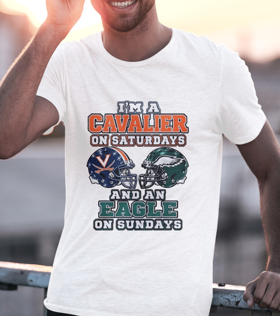I'm A Cavalier On Saturdays And An Eagle On Sundays Helmet Rivalry T-Shirt