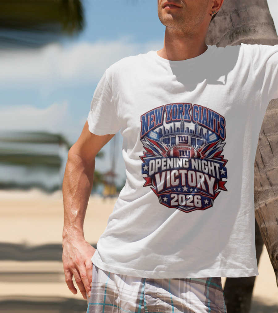 New York Giants 2026 Opening Night Victory Stadium Celebration T-Shirt