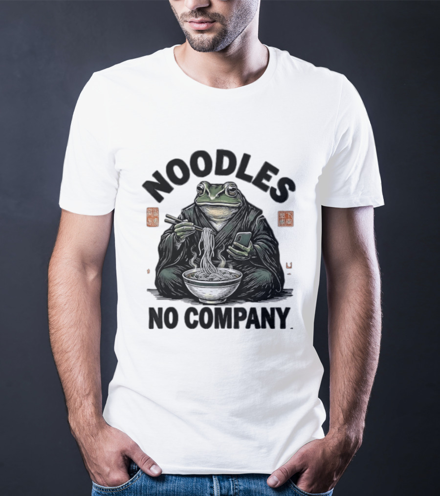 Noodles No Company Frog Eating Ramen Japanese T-Shirt