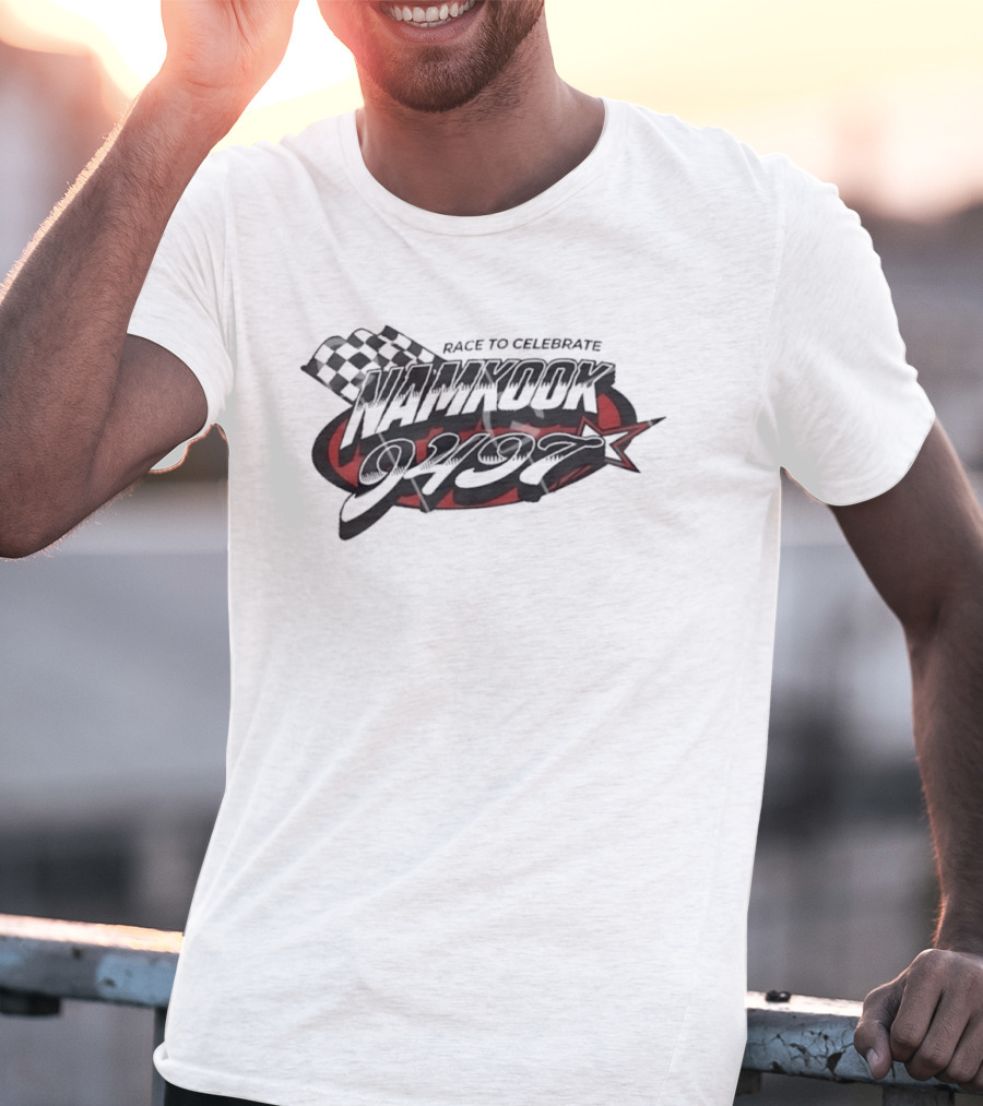 Race To Celebrate Namkook 9497 K Pop BTS Checkered Flag Star T-Shirt