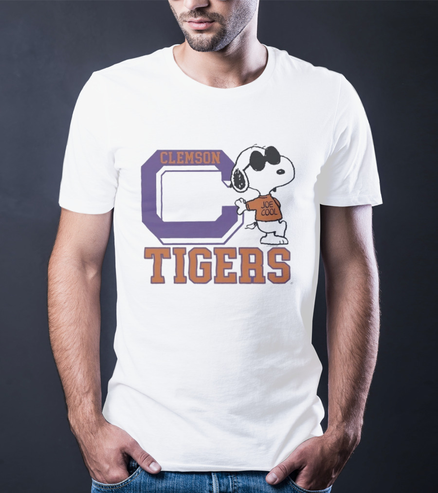 Clemson Tigers Snoopy Joe Cool Peanuts College Sports T-Shirt