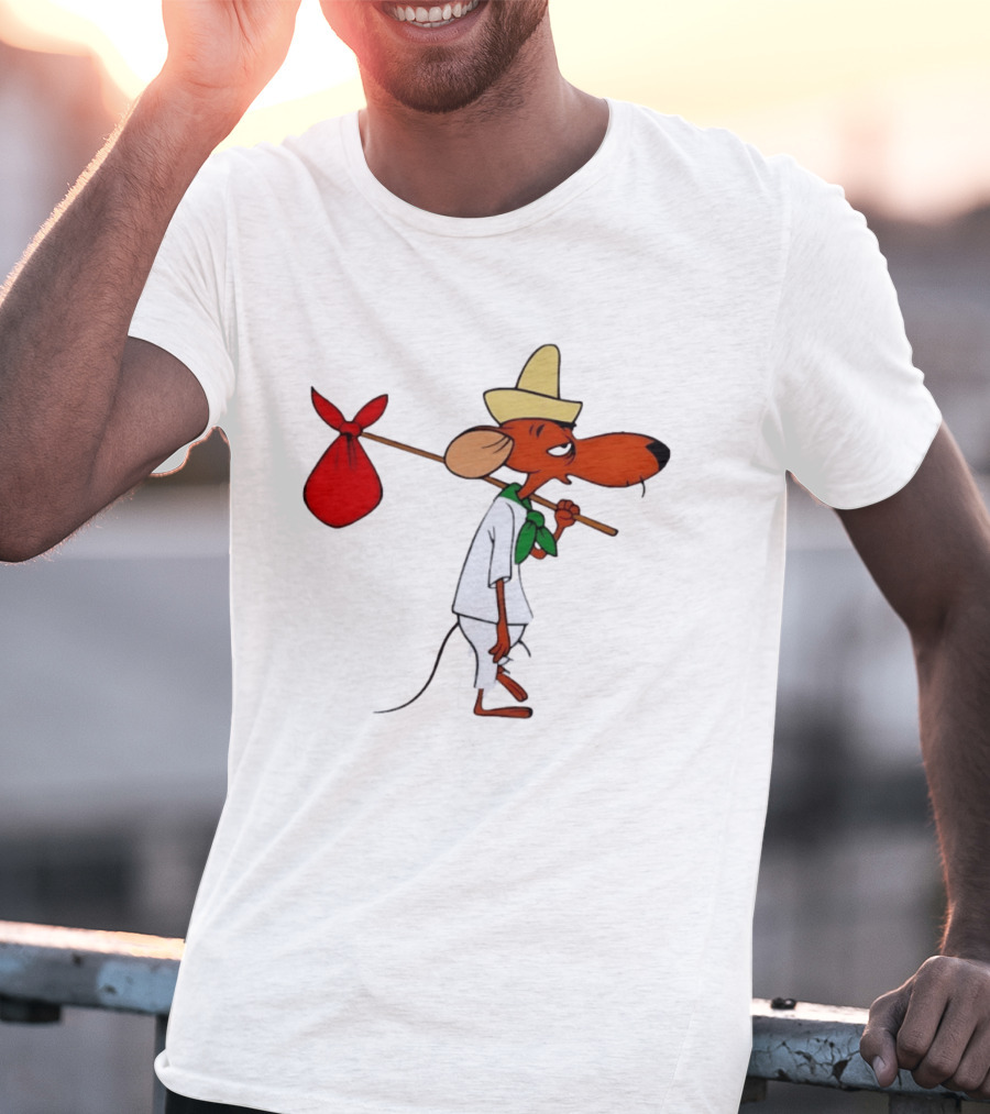 Speedy Gonzales Iconic Cartoon Character With Bindlestick T-Shirt