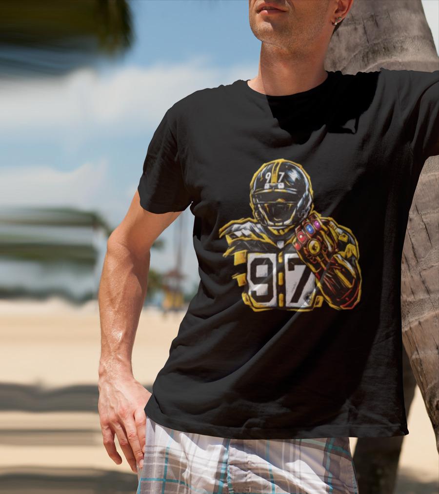 Cameron Heyward 97 Pittsburgh Steelers Infinity Gauntlet Marvel Football T-Shirt