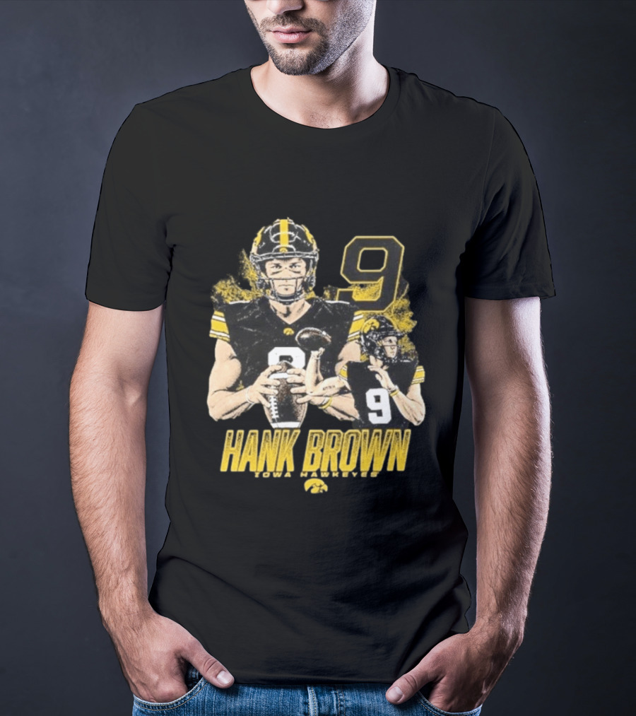 Hank Brown Iowa Hawkeyes Number 9 Football Player T-Shirt
