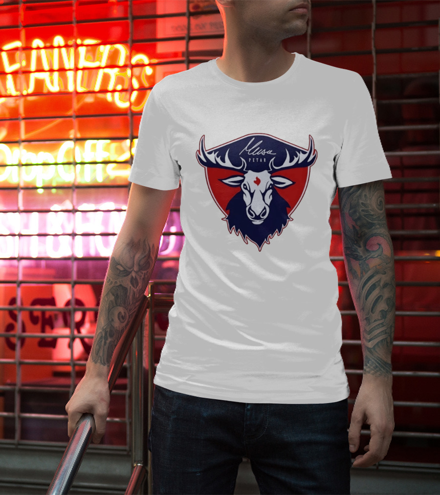 Musa Petar Moose Shield Animal Crest T-Shirt