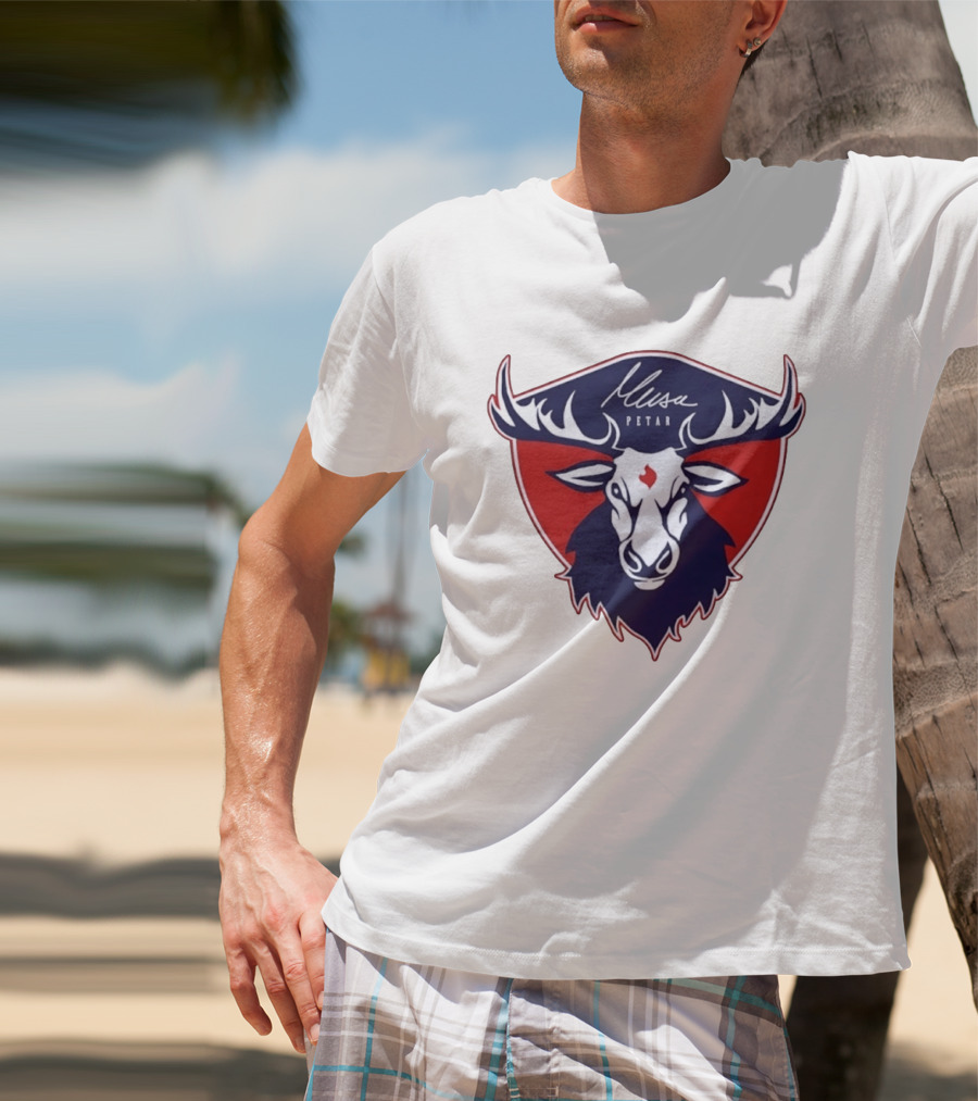 Musa Petar Moose Shield Animal Crest T-Shirt