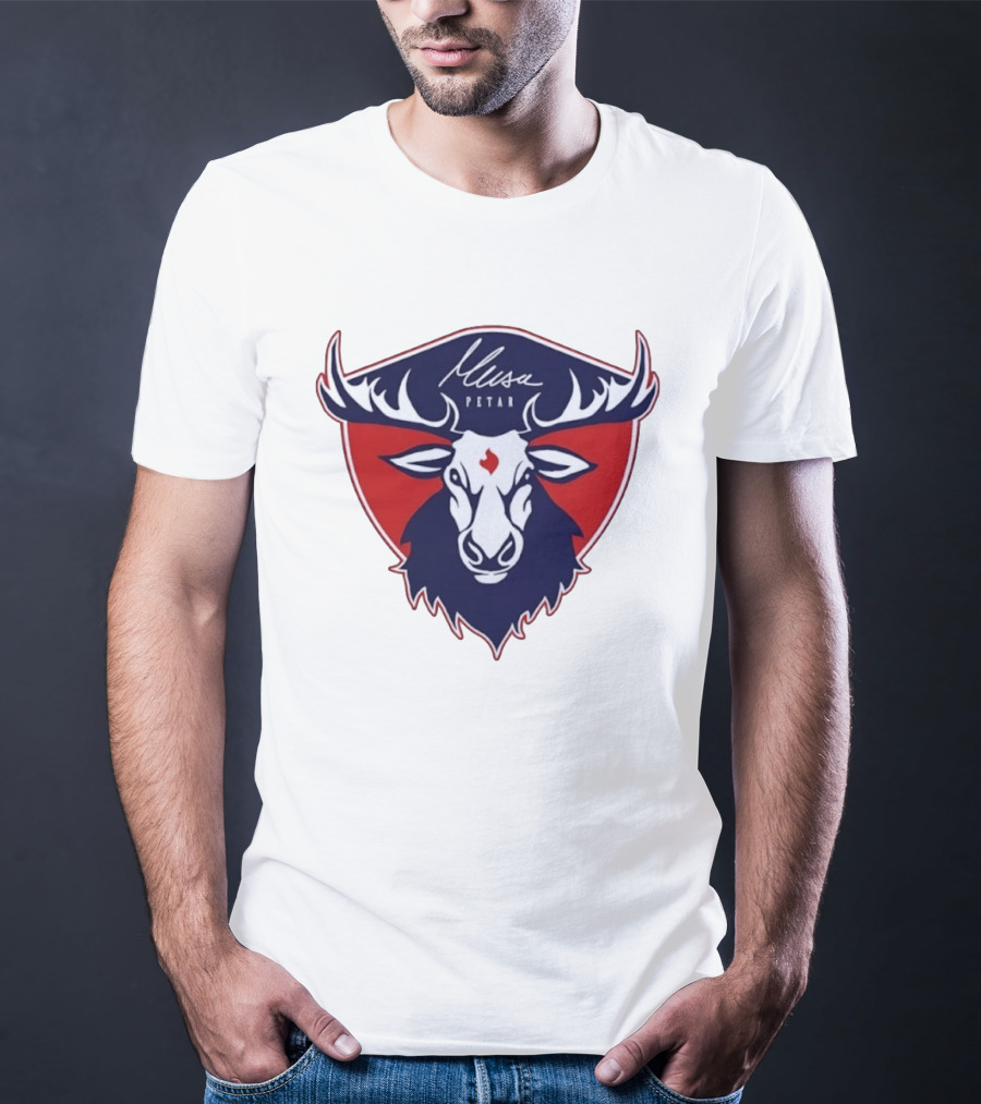 Musa Petar Moose Shield Animal Crest T-Shirt
