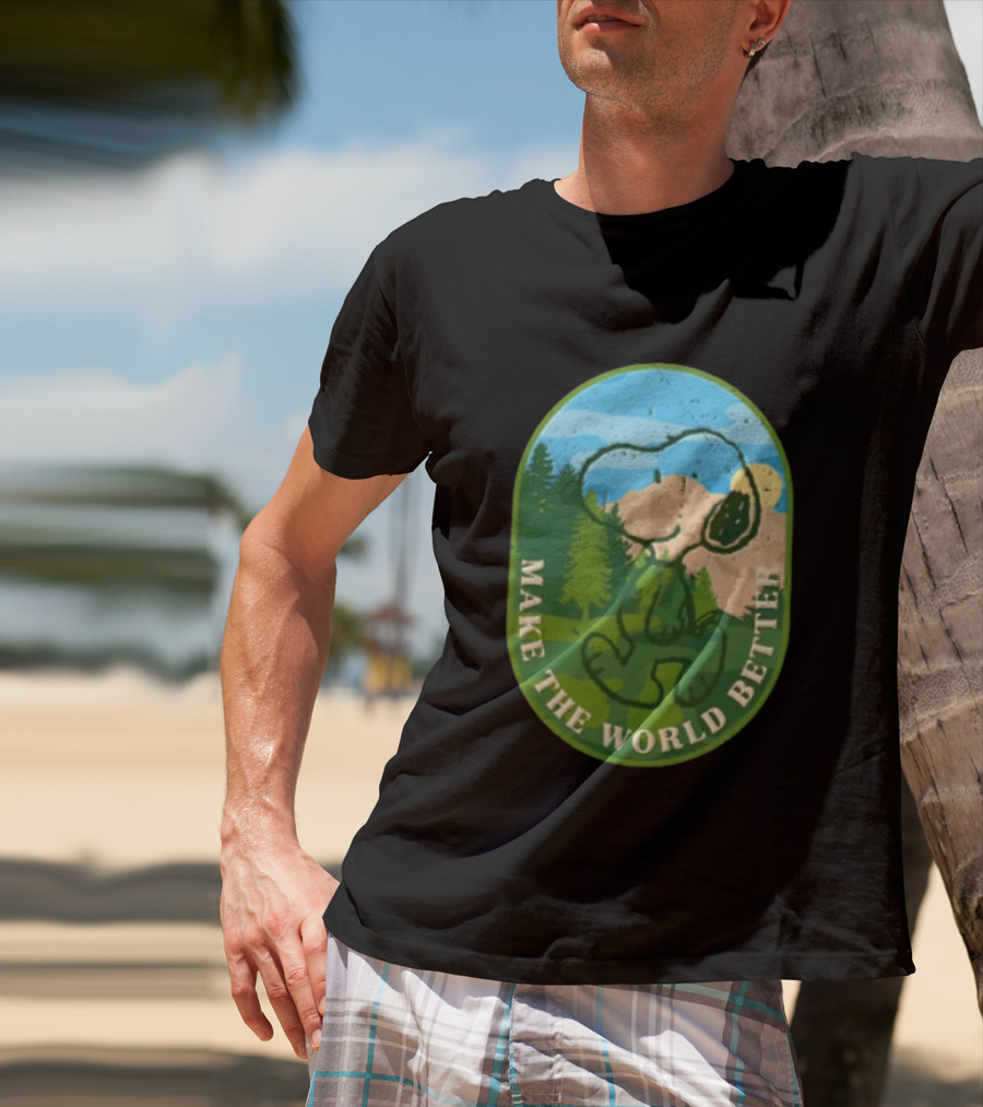 Snoopy Make The World Better Mountain Forest Retro Peanuts T-Shirt