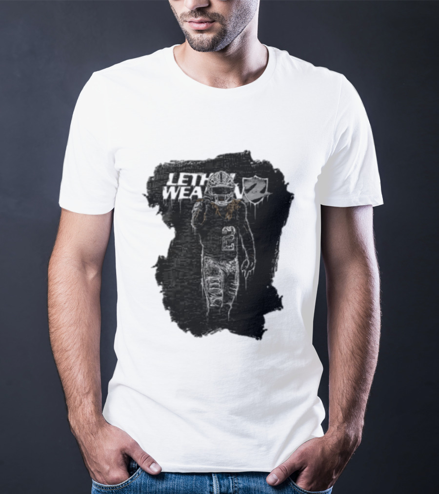 Las Vegas Raiders Davante Adams Lethal Weapon 17 Silver And Black Football T-Shirt