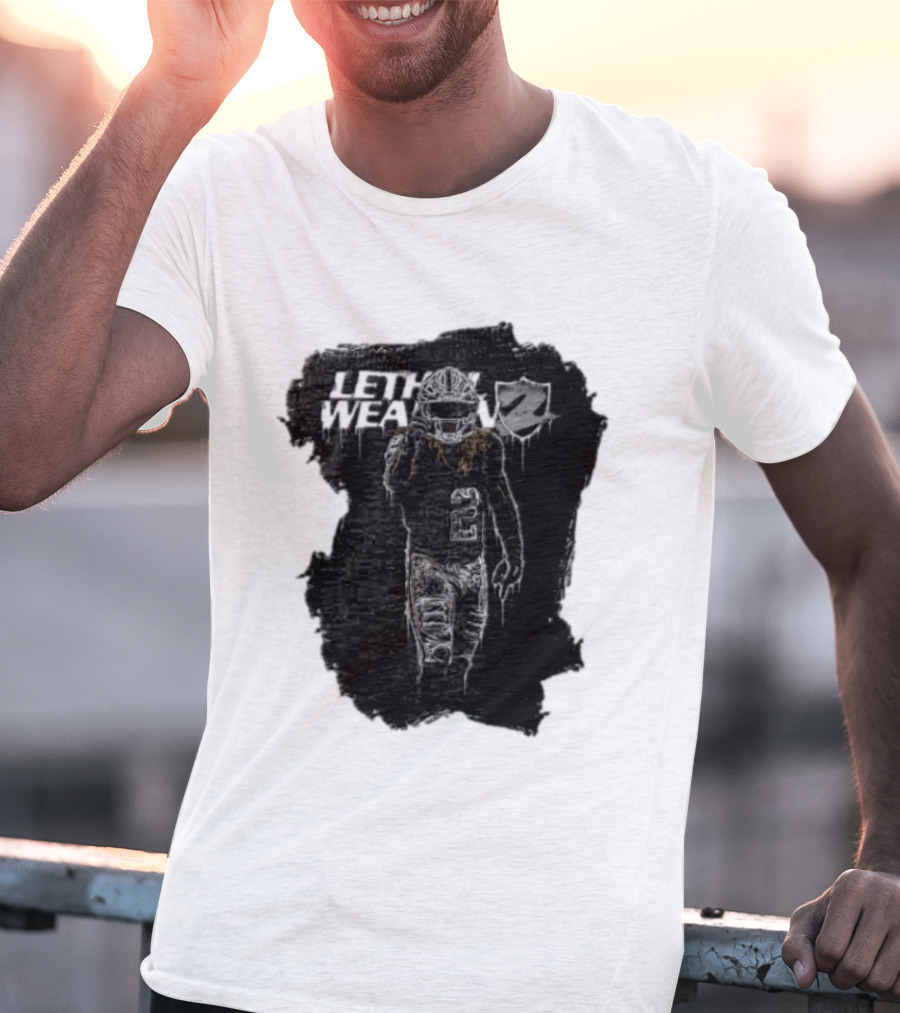 Las Vegas Raiders Davante Adams Lethal Weapon 17 Silver And Black Football T-Shirt