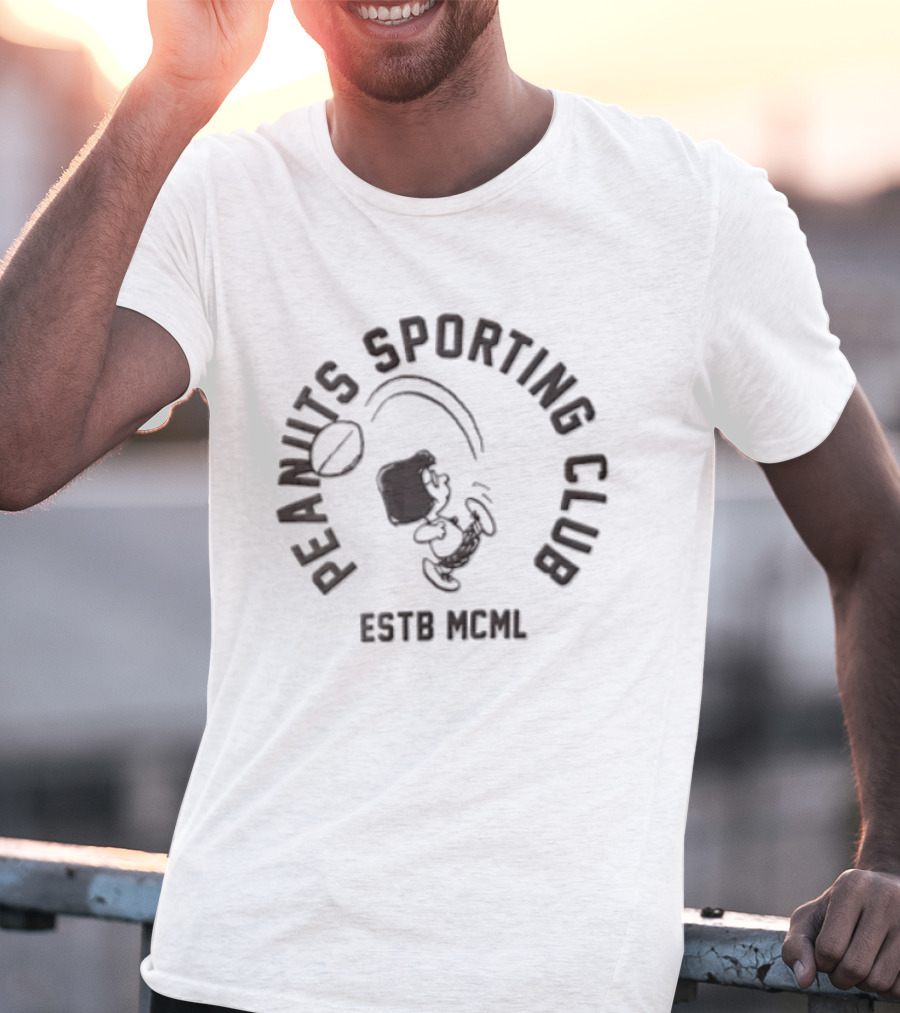 Peanuts Sporting Club Estb Mcml Marcie Kicking Football T-Shirt