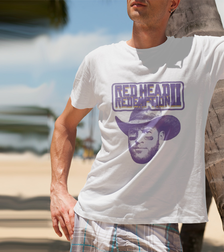 Carson Wentz Red Head Redemption II Cowboy Hat Face Paint T-Shirt