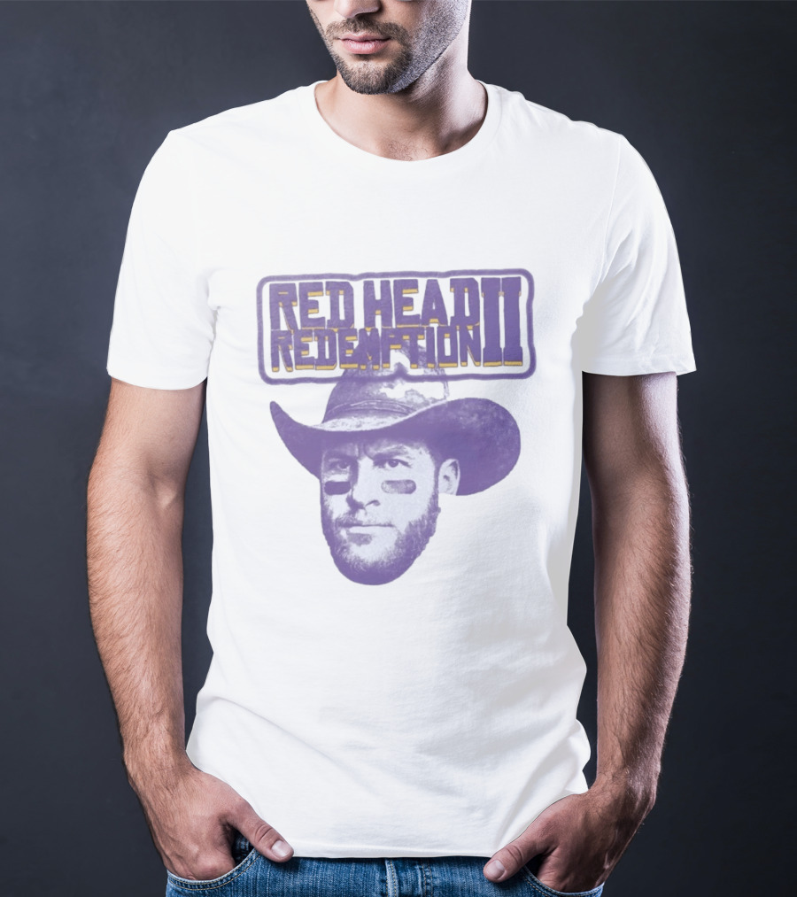 Carson Wentz Red Head Redemption II Cowboy Hat Face Paint T-Shirt
